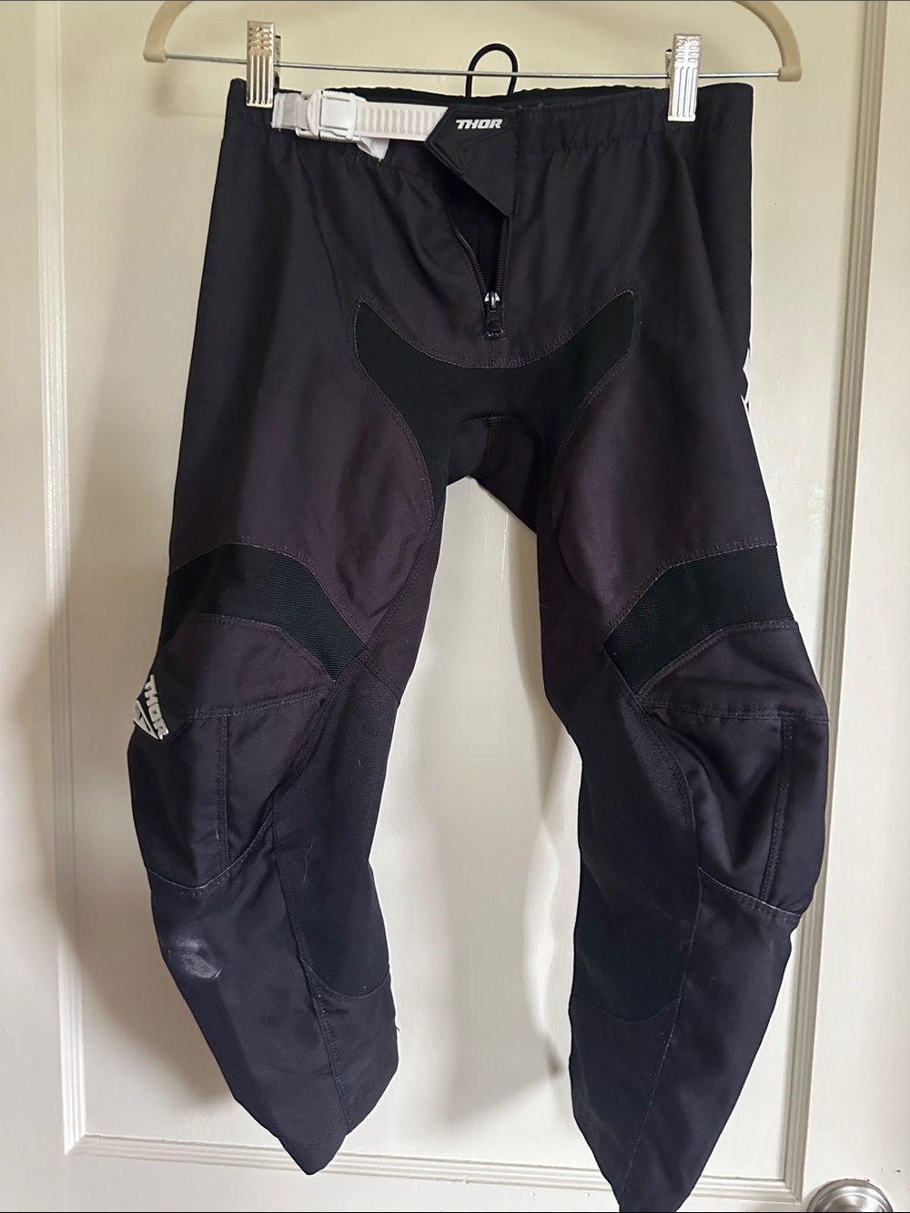 thor kid’s Black Riding/Moto Pants with Contrast Panels